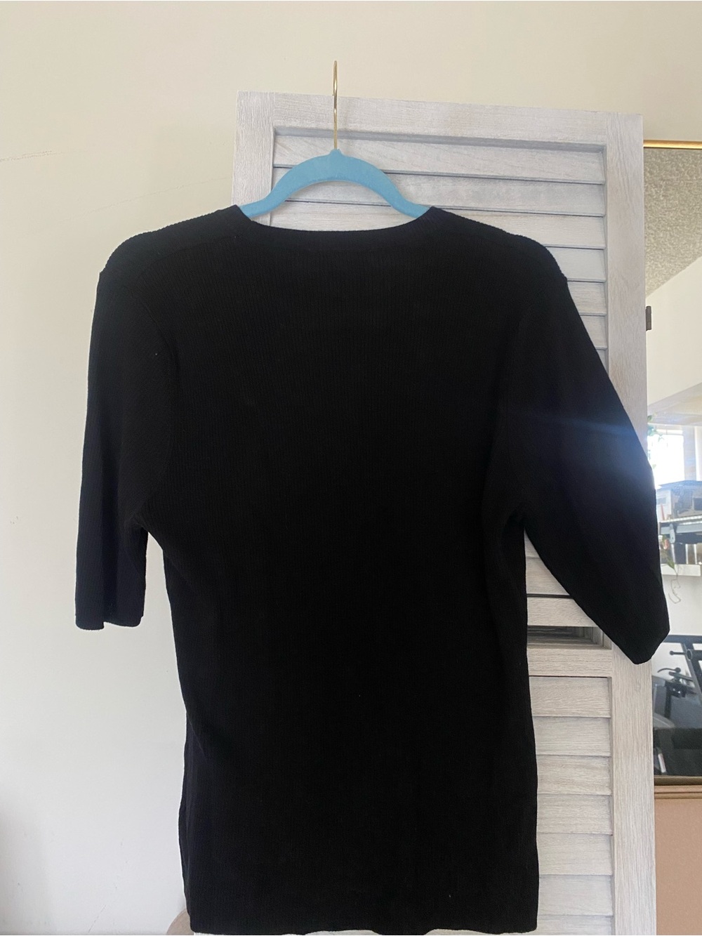 Favorite Daughter Black Short-Sleeve Knit Top